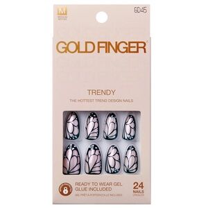 Gold Finger Press-on Nails - Elevation    beauty fake nail kiss impress manicure